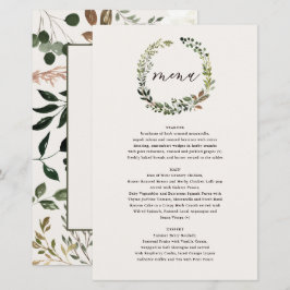 Coroa Botânica Casamento Cardápio Aquarela Verde M