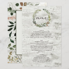 Coroa Botânica Casamento Cardápio Aquarela Verde M