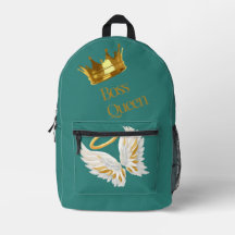 ​Coroa da Rainha Chefe e Asas Mochila Amarela