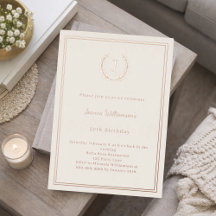 Coroa de aniversário dourada marfim monogramada