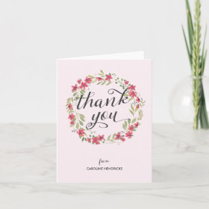 Coroa de Aquarela Cartão de Agradecimento Floral