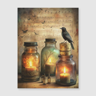 Coroa de Candlelit com Garrafas Anticas e Música F