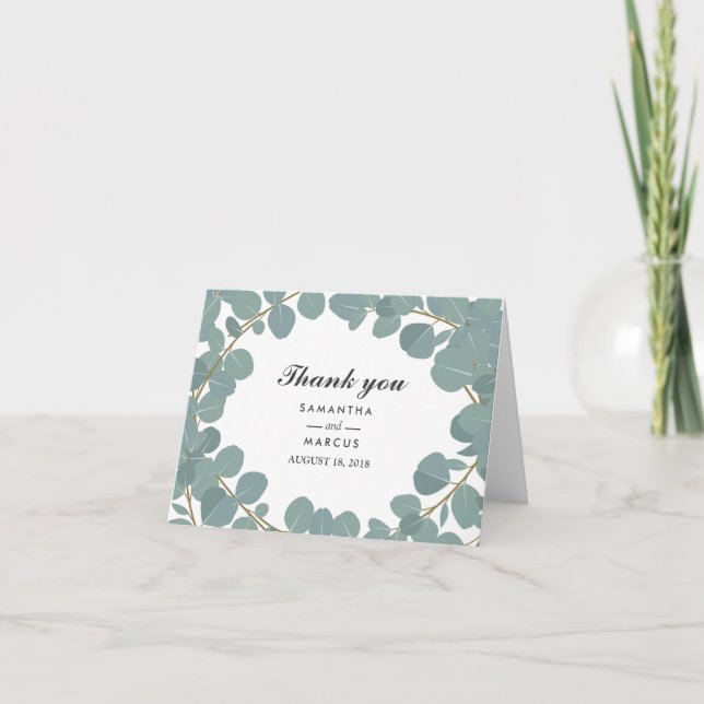 Coroa de Eucalipto Cartão de Agradecimento de Casa (Frente)