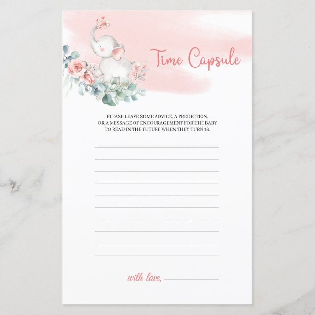 Coroa de Eucalipto de Elefante Bebê Menina Cápsula (Frente)