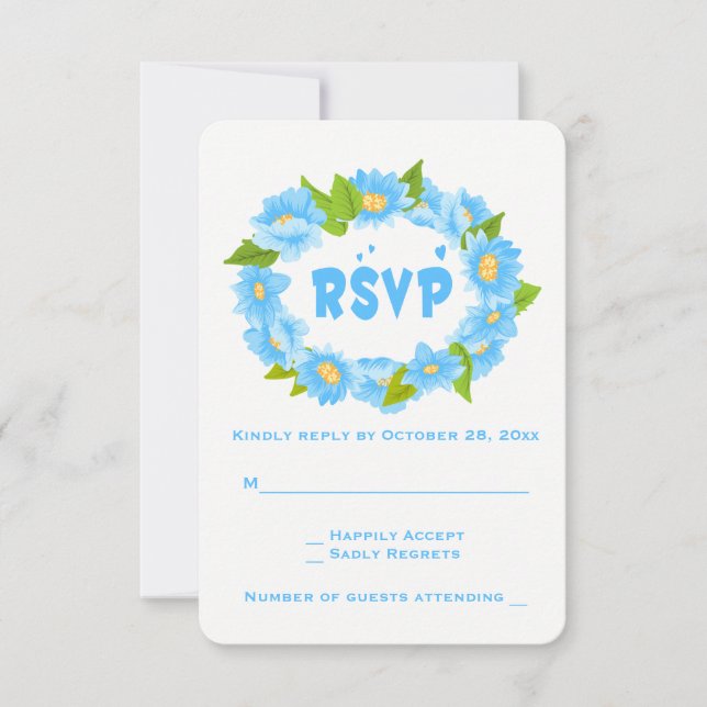 Coroa de Flores Casamento Flor Turquesa RSVP Flora (Frente)