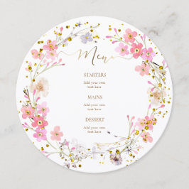 coroa de flores rosa Menu