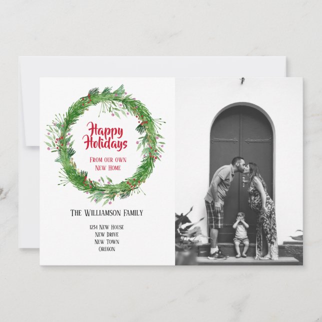 Coroa de Inverno Nova Casa para o cartão de foto d (Frente)