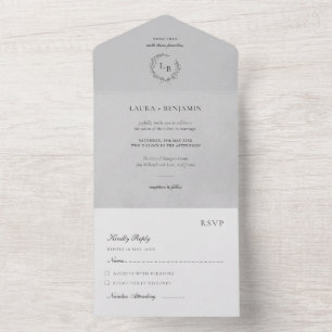 Coroa de Louro de Veludo Cinza Casamento Minimalis