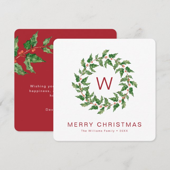Coroa de Natal Minimalista com Verduras Natalícias (Frente/Verso)