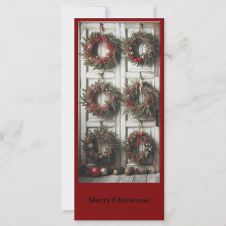 Coroa de Natal na Porta Cartão Personalizado de Na