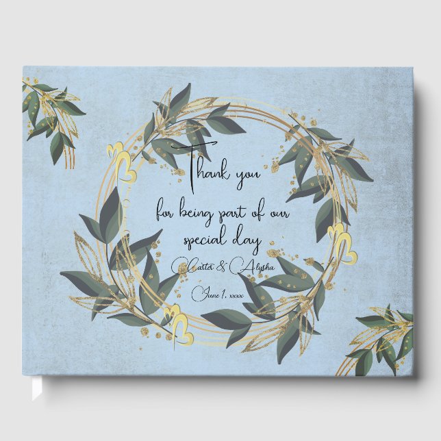 Coroa de Oliveira para Casamento Livro de Visitas  (Frente)