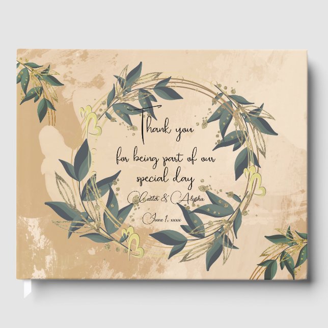 Coroa de Oliveiras para Casamento Livro de Visitas (Frente)