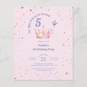 Coroa de Princesa Orçamento Rosa Aniversário Menin