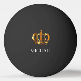 Coroa Dourada Real Elegante Nome Bola de Ping Pong