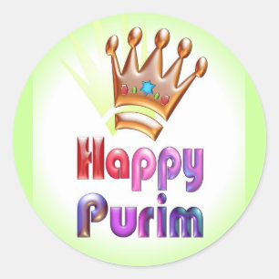 Coroa feliz da etiqueta do divertimento de Purim