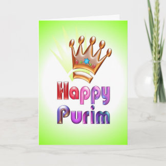 Coroa feliz do cartão do divertimento de Purim com