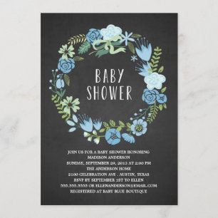 Coroa Floral   Convite para Chá de Bebê
