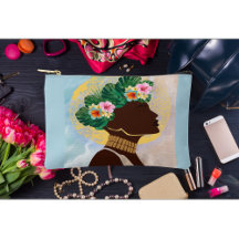 Coroa Floral de Mulher Americana Africana
