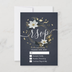 Coroa Floral de Ouro Branco Casamento RSVP Respond
