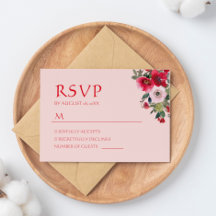 Coroa floral laranja rosa RSVP casamento chinês