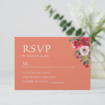 Coroa floral laranja RSVP casamento chinês