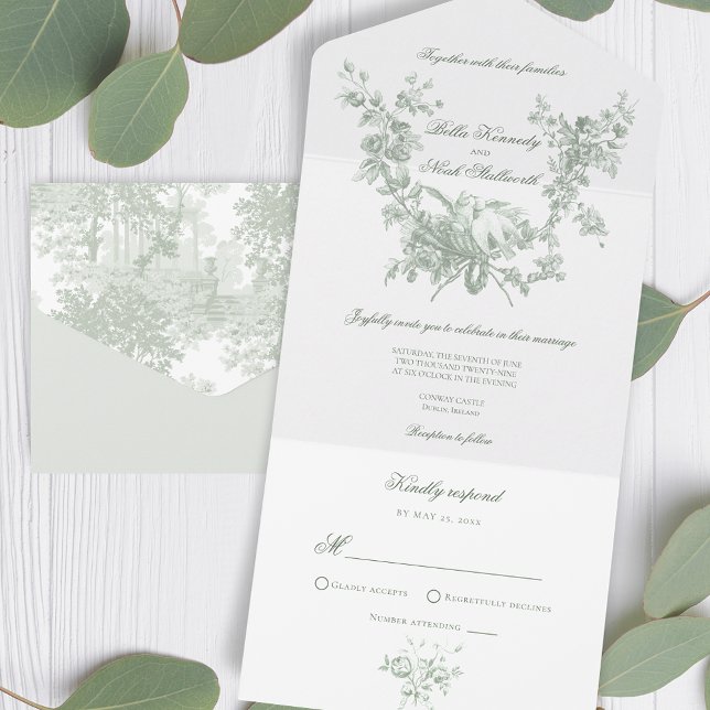 Coroa Floral Romântica de Sage com Casamento de Po (Criador carregado)