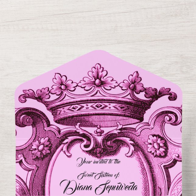 Coroa rosa Princesa Real Sweet 16 (Superior Interna)