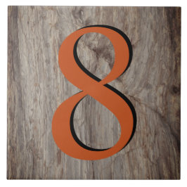 Corpo Brilhante de Cobre Número Azulejo 8 na Cinza