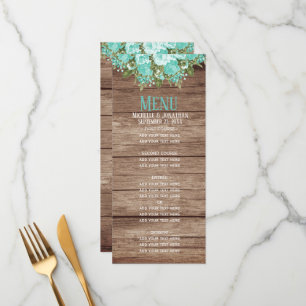 Corpo de Madeira Russo - Teal Floral Menu