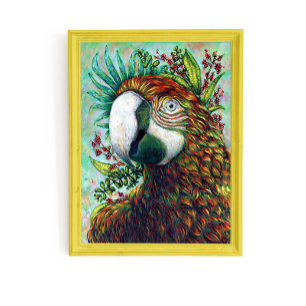 Corpo Floral Tropical de Pássaro Poster