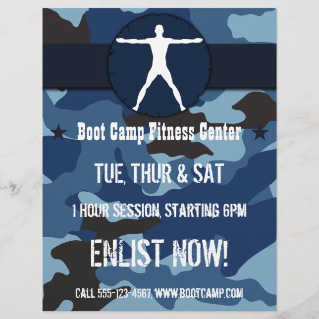 Corpo Madness Blue Camo Boot Camp Flyers (Frente)