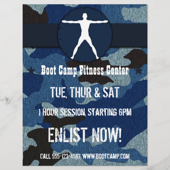 Corpo Madness Blue Cloth Camo Boot Camp Flyers (Frente)