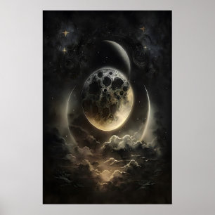Corpos Celestiais Impressão Luar, Dark Academia