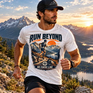 CORRA ALÉM - Camiseta de corrida sem linha de cheg