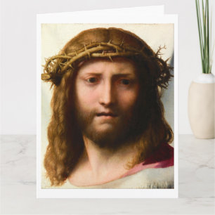 Correggio A Cabeça de Cristo Cartão de Boas Festas