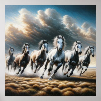 Correndo Cavalos Selvagens - Impressão de Arte Nat