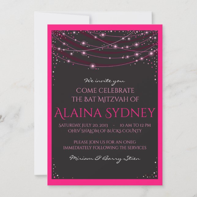 CORRENTES DE ESTRELAS Convite Bat Mitzvah (Frente)