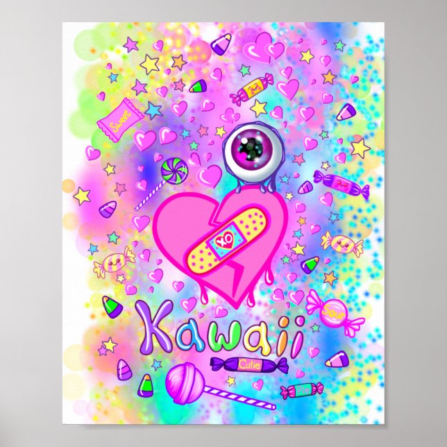 Correto Adoro Poster de Arte Kawaii (Frente)
