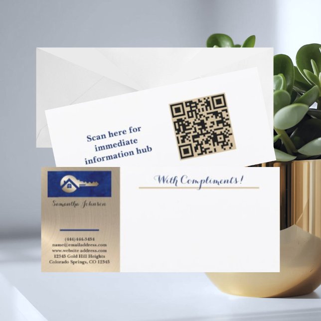 Corretor de Imóveis Royal Blue Gold Key Com Cumpri (Criador carregado)