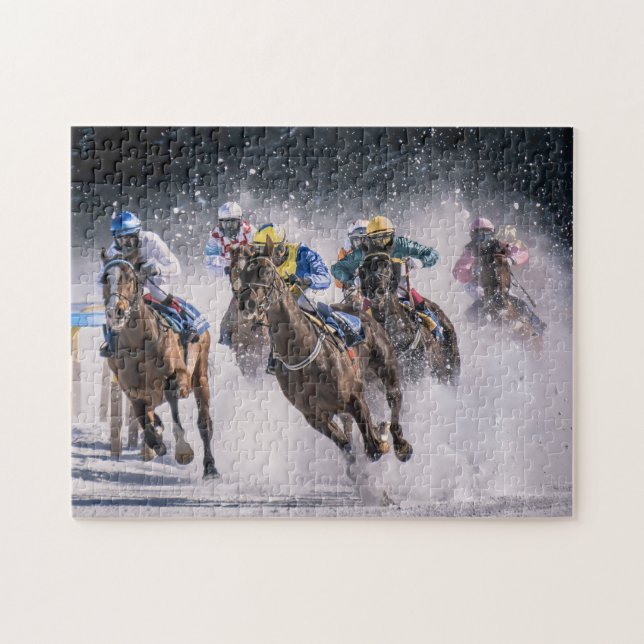Corrida de cavalos na Quebra-cabeça do serrote de  (Horizontal)