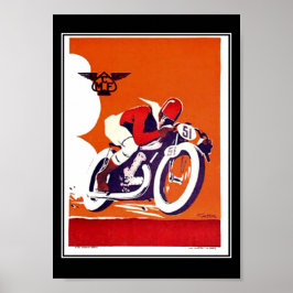 Corrida de motocicleta de Poster de viagens vintag