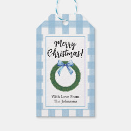 Corrida de Natal em Aquarela com Etiquetas Azuis d