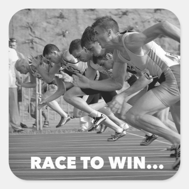 Corrida para ganhar - motivação de autocolante (Frente)
