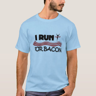 Corro para Bacon - Camisa Engraçado de Corrida pa