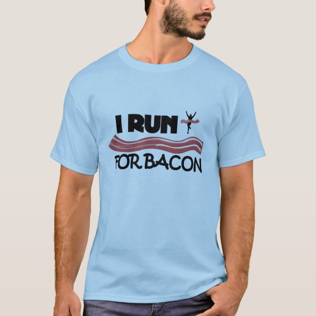 Corro para Bacon - Camisa Engraçado de Corrida par (Frente)