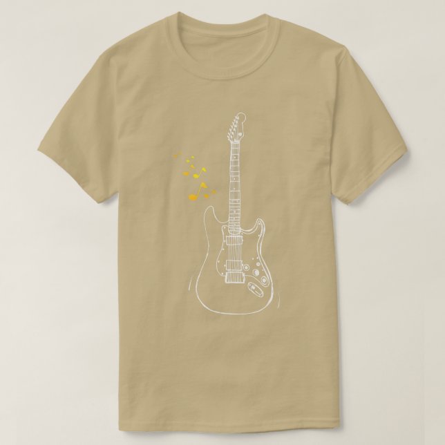 Cortar notas de violão, camisa guitarrista, musica (Frente do Design)
