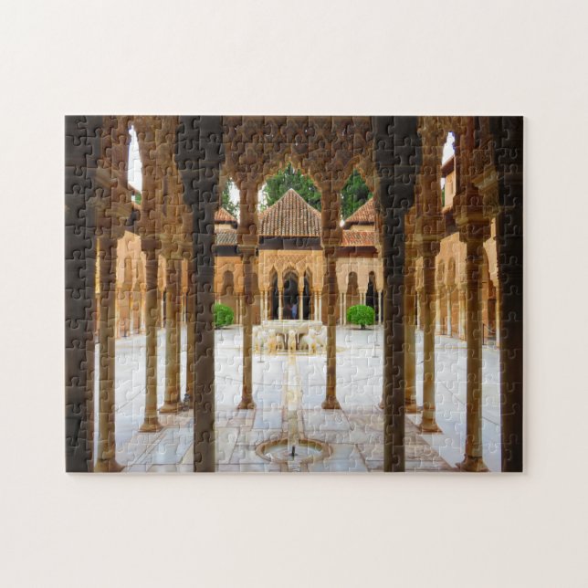 Corte dos leões, Alhambra, espanha - quebra-cabeça (Horizontal)