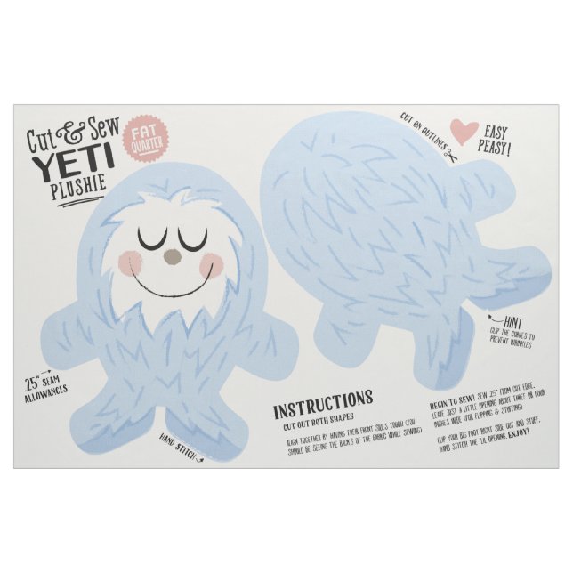 Corte e mastigue o Tecido Yeti - Divertido Push DI (Fat Quarter)