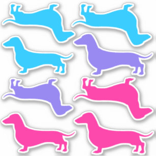 Corte etiquetas do vinil - multi Dachshunds