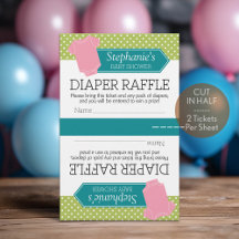Corte na metade por 2 Fraldas Raffle Tickets Baby
